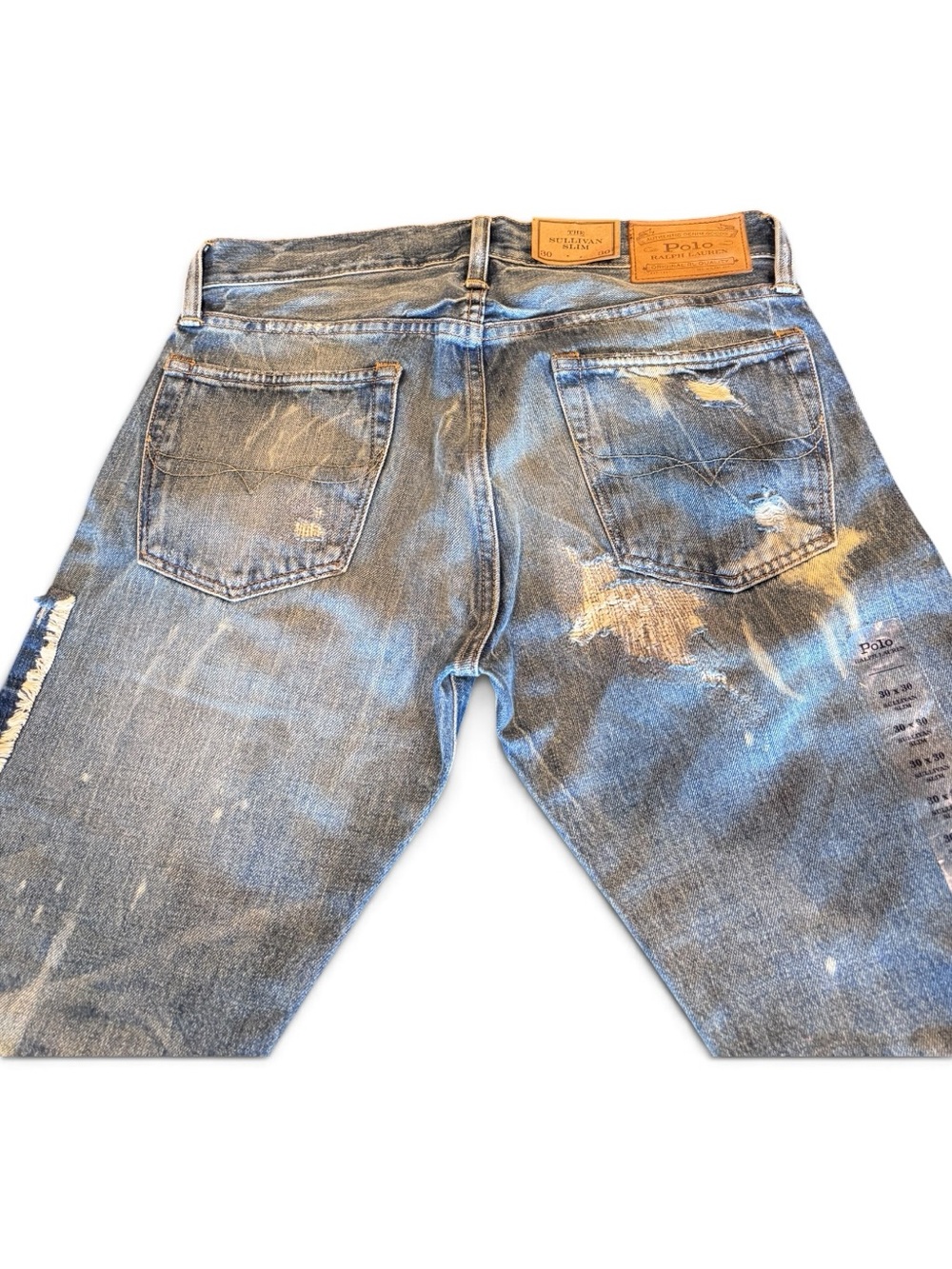 Polo Ralph Lauren Sullivan Slim Patchwork Distressed Jeans 30x30 NWT $248 - Picture 7 of 16
